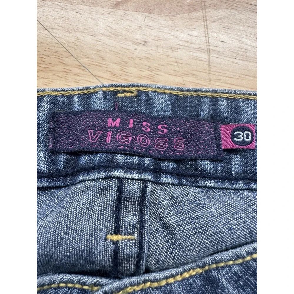 2000s Miss Vigoss Bootcut  Size 7/8 Denim Mixed Split‎ Patched Color Jeans Party